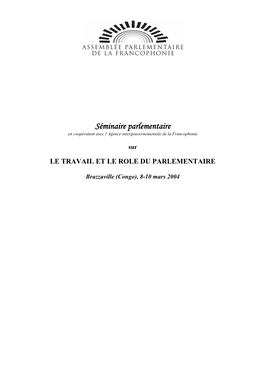 Actes Du Séminaire Régional Des Responsables D’Organisations Coopératives Cotonou 1994