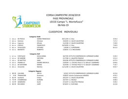 CORSA CAMPESTRE 2018/2019 FASE PROVINCIALE LECCE Campo 