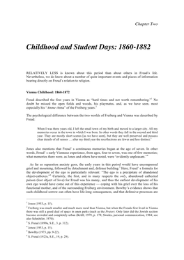 Childhood and Student Days: 1860-1882