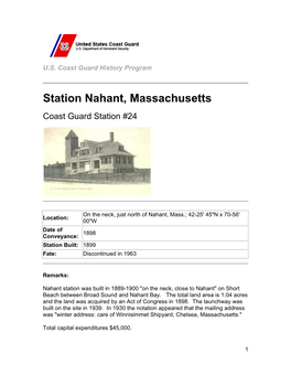 Station Nahant, Massachusetts Coast Guard Station #24