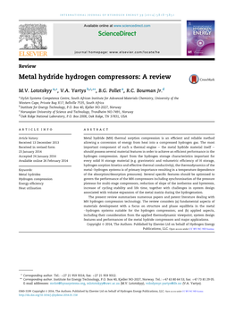 Metal Hydride Hydrogen Compressors: a Review
