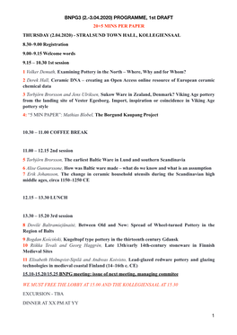 BNPG3 (2.-3.04.2020) PROGRAMME, 1St DRAFT 20+5 MINS PER PAPER THURSDAY (2.04.2020)