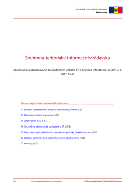 Souhrnná Terirotální Informace Moldavsko