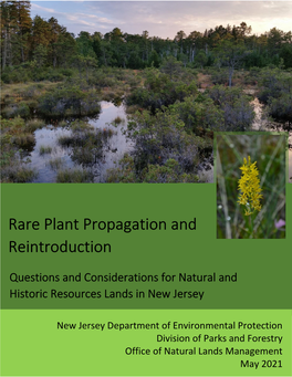 Rare Plant Propagation and Reintroduction