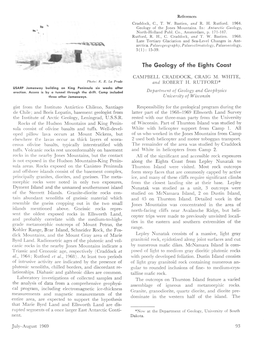 The Geology of the Eights Coast Ar CAMPBELL CRADDOCK, CRAIG M