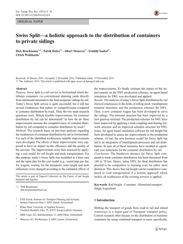 Swiss Split—A Holistic Approach to the Distribution of Containers to Private Sidings