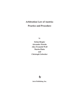 Arbitration Law of Austria: Practice and Procedure