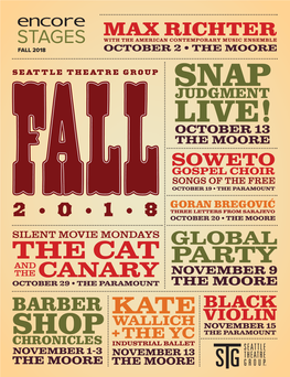 Fall 2018 at Seattle Theatre Group
