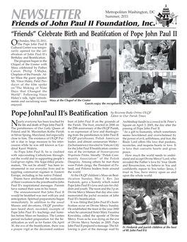 NEWSLETTER Summer, 2011 Friends of John Paul II Foundation, Inc