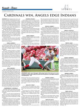 Cardinals Win, Angels Edge Indians