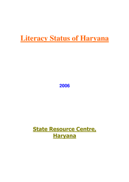 Literacy Status of Haryana