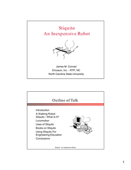 Stiquito an Inexpensive Robot