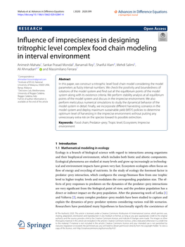 Influence of Impreciseness in Designing Tritrophic Level Complex