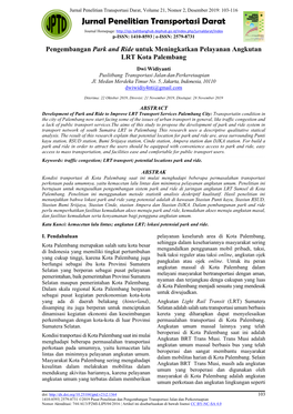 Jurnal Penelitian Transportasi Darat