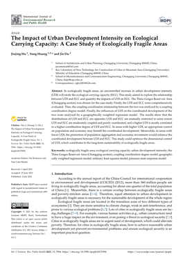 The Impact of Urban Development Intensity on Ecological Carrying Capacity: a Case Study of Ecologically Fragile Areas
