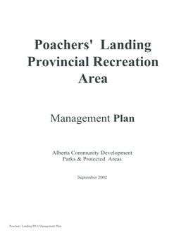 Poachers' Landing Provincial Recreation Area
