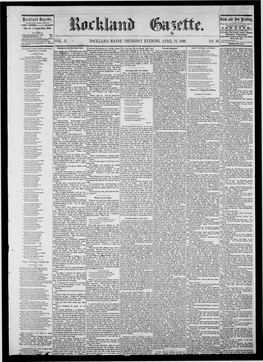 Rockland Gazette : April 17, 1856