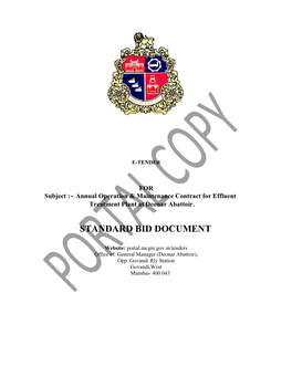 Standard Bid Document