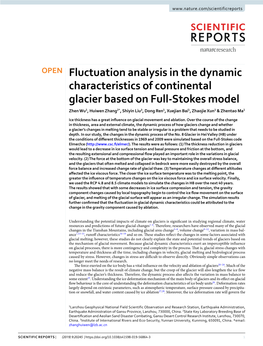 Fluctuation Analysis in the Dynamic Characteristics of Continental Glacier