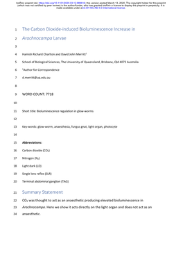 The Carbon Dioxide-Induced Bioluminescence Increase In