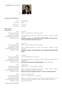 • Qualifica Conseguita Dottorato Di Ricerca in Archeologia (Curriculum Etruscologia)