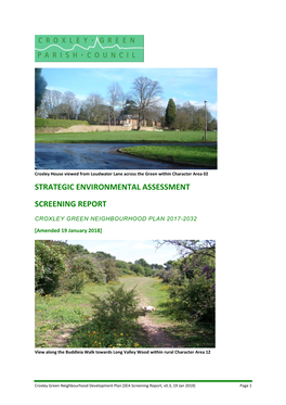 Strategic Environmental Assessment Screening Report