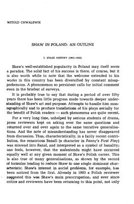 Shaw in Poland: an Outline