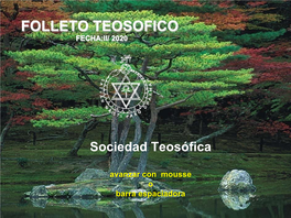 Folleto Teosofico Fecha:Ii/ 2020