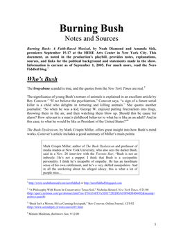Burning Bush: Notes and Sources