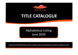 Title Catalogue