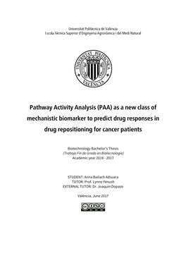 Pathway Activity Analysis As a New Class of Mechanistic Biomarker To