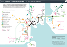 Trasékart Kristiansandsområdet Line Map Kristiansand Area