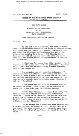 Gerald R. Ford Administration White House Press Releases