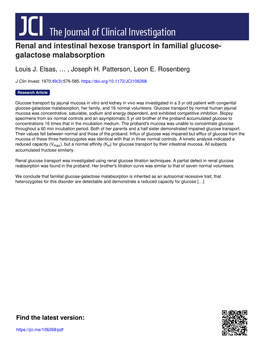 Galactose Malabsorption