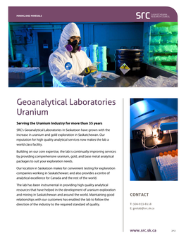 Geoanalytical Laboratories Uranium Fact Sheet