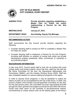 City of Elk Grove City Council Staff Report