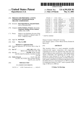 (12) United States Patent (10) Patent No.: US 6,391928 B1 Rajasekharan Et Al