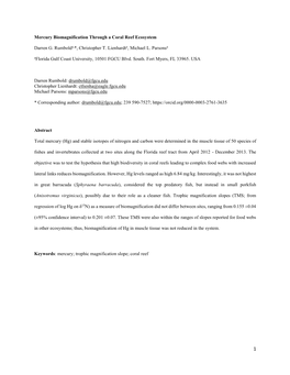 Mercury Biomagnification Through a Coral Reef Ecosystem Darren G