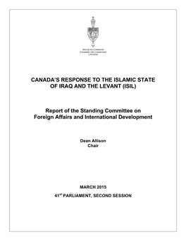 (ISIL) Report of the Standing Committee on Foreign Affairs and I