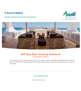 M/Y Sea Star Journey Cruise a · Avanti Destinations