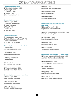 2008 Emmy Awards Cheat Sheet