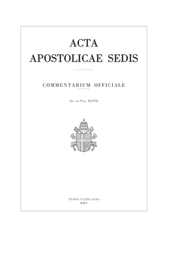 Acta Apostolicae Sedis