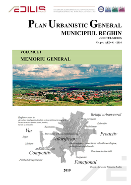 PLAN URBANISTIC GENERAL MUNICIPIUL REGHIN JUDEȚUL MUREȘ Nr