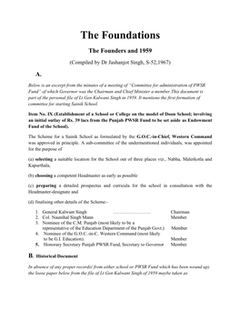 The Founders and Foundations