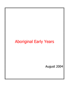 Aboriginal Early Years