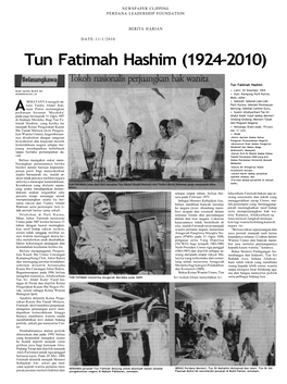 Tun Fatimah Hashim (1924-2010)