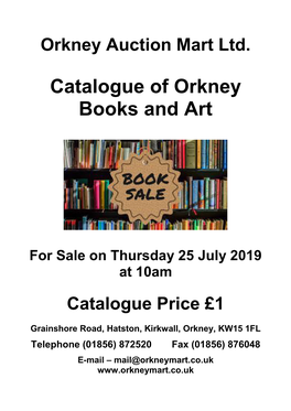 Catalogue of Orkney Books and Art