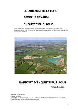 Enquête Publique Rapport D