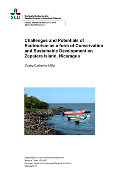 Challenges and Potentials of Ecotourism As a Form of Conservation and Sustainable Development on Zapatera Island, Nicaragua
