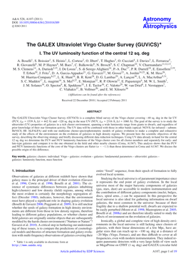 The GALEX Ultraviolet Virgo Cluster Survey \(Guvics\)⋆